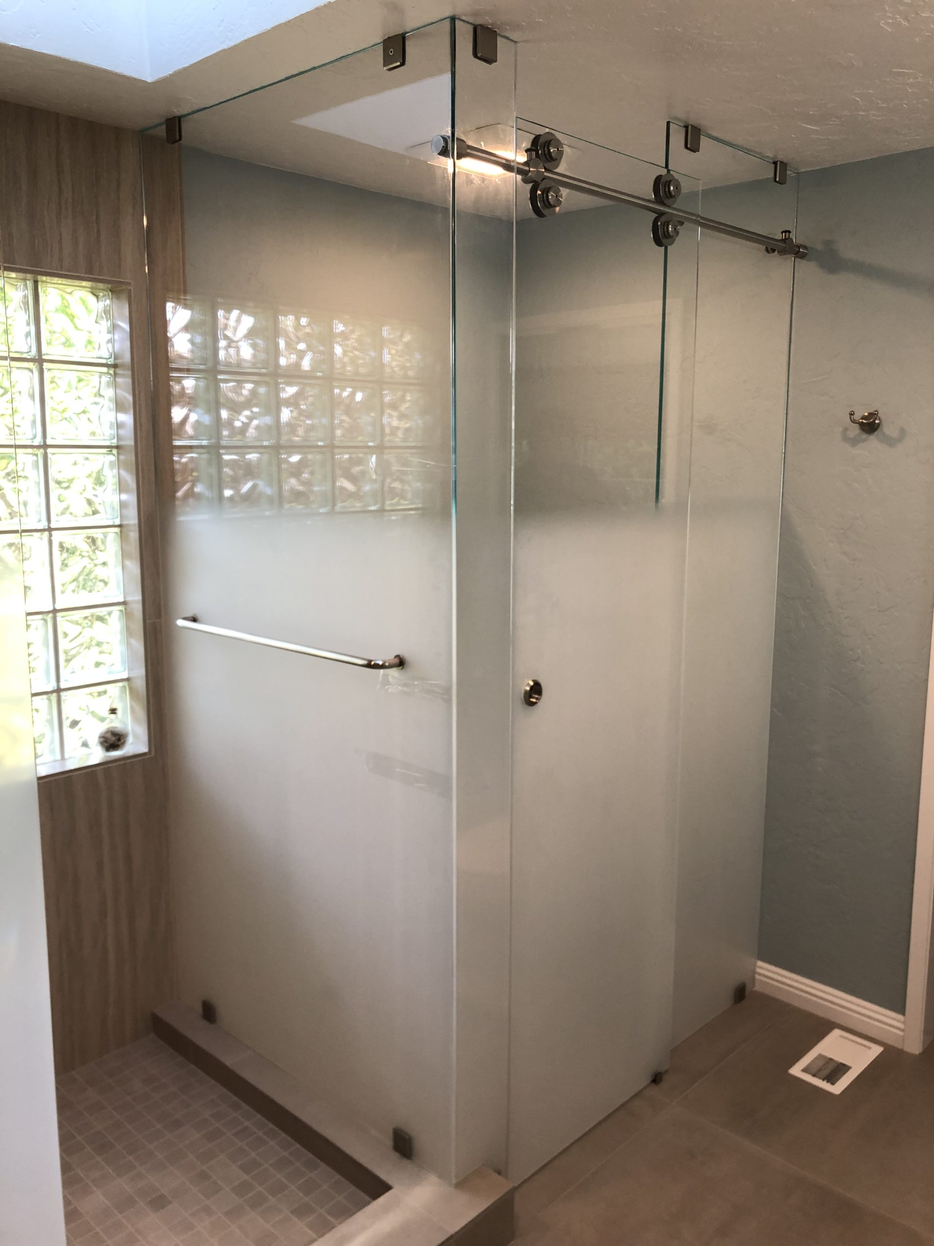 Shower Panel and Water Closet - Gradient Glass - Rocklin Glass & Mirror ...